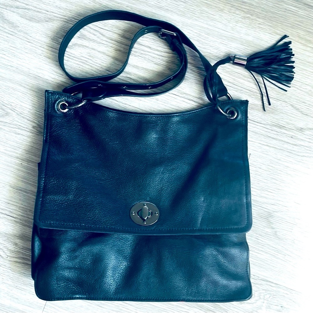 CLEMENTS RIBEIRO VEGAN LEATHER BLACK CROSSBODY SHOULDER WOMEN BAG